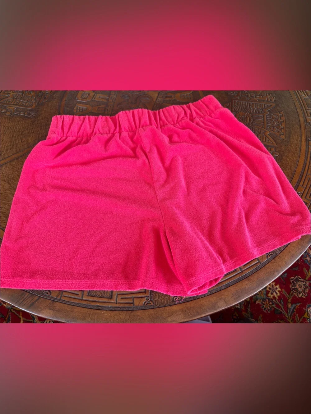 Juicy Couture Bright Pink Terry Shorts with Elastic Waist